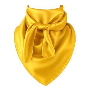 Yellow Wild Rag Large Scarf 23x23 Inches Satin Western Accessory Cowgirl or Cowb